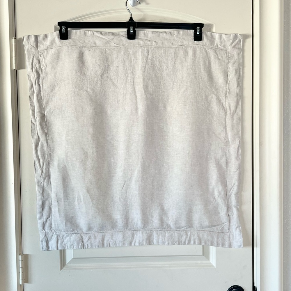 Pottery Barn Belgian Flax Linen Hemstitch Euro Sham - Natural Off-White 26x26